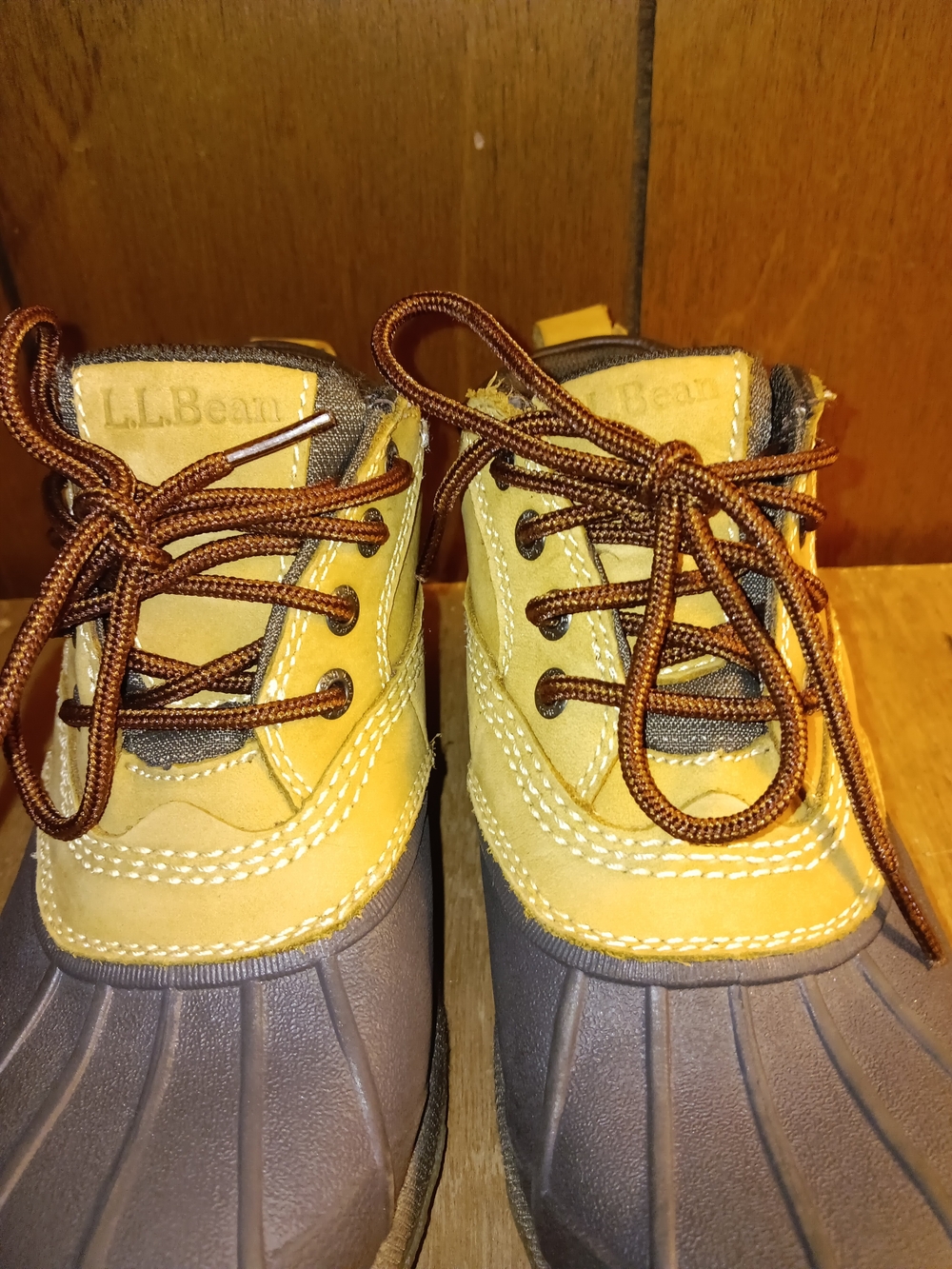 L.L. Bean Womans Tan and Brown Duck Boots